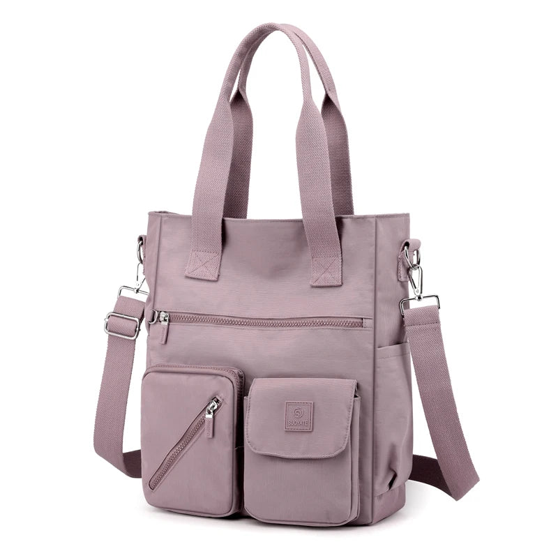 High Top-handle Nylon Shoulder Bag for Women