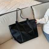 Women's Shoulder Bag College Style Waterproof Nylon Handbags Zipper Tote