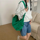 Large Canvas Crossbody Bag for Students Female College Schoolbag