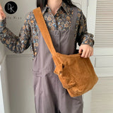 Large Canvas Crossbody Bag for Students Female College Schoolbag
