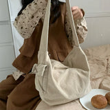 Large Canvas Crossbody Bag for Students Female College Schoolbag