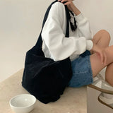 Large Canvas Crossbody Bag for Students Female College Schoolbag