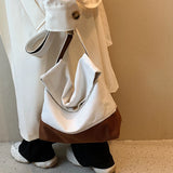 Large Canvas Crossbody Bag for Women Cotton Cloth Handbag