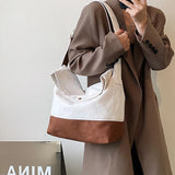 Large Canvas Crossbody Bag for Women Cotton Cloth Handbag