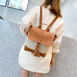 Women's Large Capacity Weaving Shoulder Bag for Travel, Crossbody Backpack