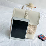 Women's Large Capacity Weaving Shoulder Bag for Travel, Crossbody Backpack