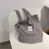 Women's Shoulder Bag Large Capacity Shopping Bag Corduroy Messenger Bag
