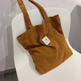 Women's Shoulder Bag Large Capacity Shopping Bag Corduroy Messenger Bag