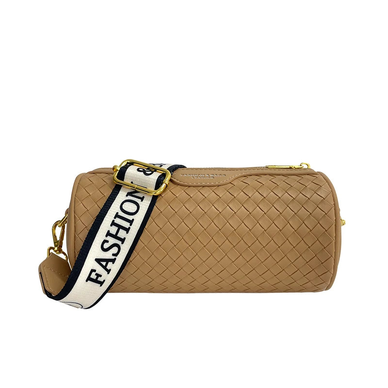 Women's Woven Leather Shoulder Bag Crossbody Tote