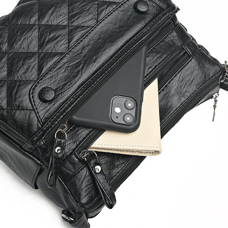 Women's Vintage Sling Bag PU Leather Crossbody Pack