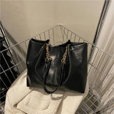 Women's Large Capacity Tote Bag Chain Texture Handbag