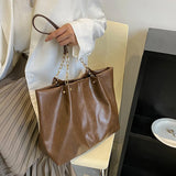 Women's Large Capacity Tote Bag Chain Texture Handbag