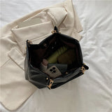 Women's Large Capacity Tote Bag Chain Texture Handbag