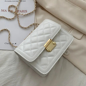 Retro Rhombus Check Shoulder Bag Chain Handbag