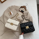 Retro Rhombus Check Shoulder Bag Chain Handbag