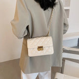 Retro Rhombus Check Shoulder Bag Chain Handbag