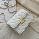 Retro Rhombus Check Shoulder Bag Chain Handbag
