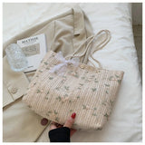 Women's Retro Art Handbag Straw Woven Shoulder Bag
