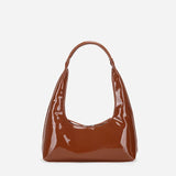 Women's PU Leather Shoulder Bag Vintage Patent Underarm Bags