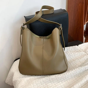 Women's Pu Leather Shopper Bag Big Capacity Crossbody Bucket Totes