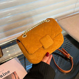 Nubuck Leather Crossbody Mini Bag Girl's Purse Handbag Flap Bag