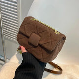 Nubuck Leather Crossbody Mini Bag Girl's Purse Handbag Flap Bag