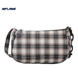 Women's Plaid Shoulder Bag Retro Chain Mini Handbag Zipper Casual