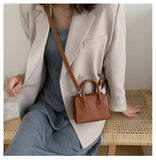 Women's Small Shoulder Bag Crossbody Mini Tote Solid PU Leather Handbag