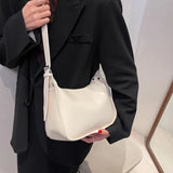 Small Tote Handbags Solid PU Leather Vintage Shoulder Bag Women Shopper Bags