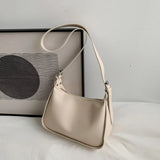 Small Tote Handbags Solid PU Leather Vintage Shoulder Bag Women Shopper Bags