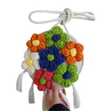 Women's Woven Wool Flower Tassel Shoulder Bag
