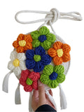Women's Woven Wool Flower Tassel Shoulder Bag
