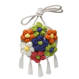 Women's Woven Wool Flower Tassel Shoulder Bag