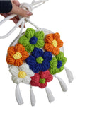 Women's Woven Wool Flower Tassel Shoulder Bag