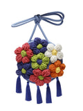Women's Woven Wool Flower Tassel Shoulder Bag