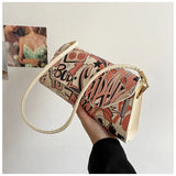 Women's Graffiti Shoulder Bag Casual Portable Underarm Bag Summer Style