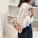 Women's Graffiti Shoulder Bag Casual Portable Underarm Bag Summer Style