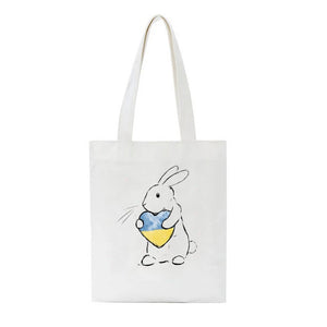 Ukraine Love Graph Print Canvas Shoulder Bag - Large Capacity Ladies Handbag