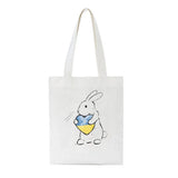 Ukraine Love Graph Print Canvas Shoulder Bag - Large Capacity Ladies Handbag