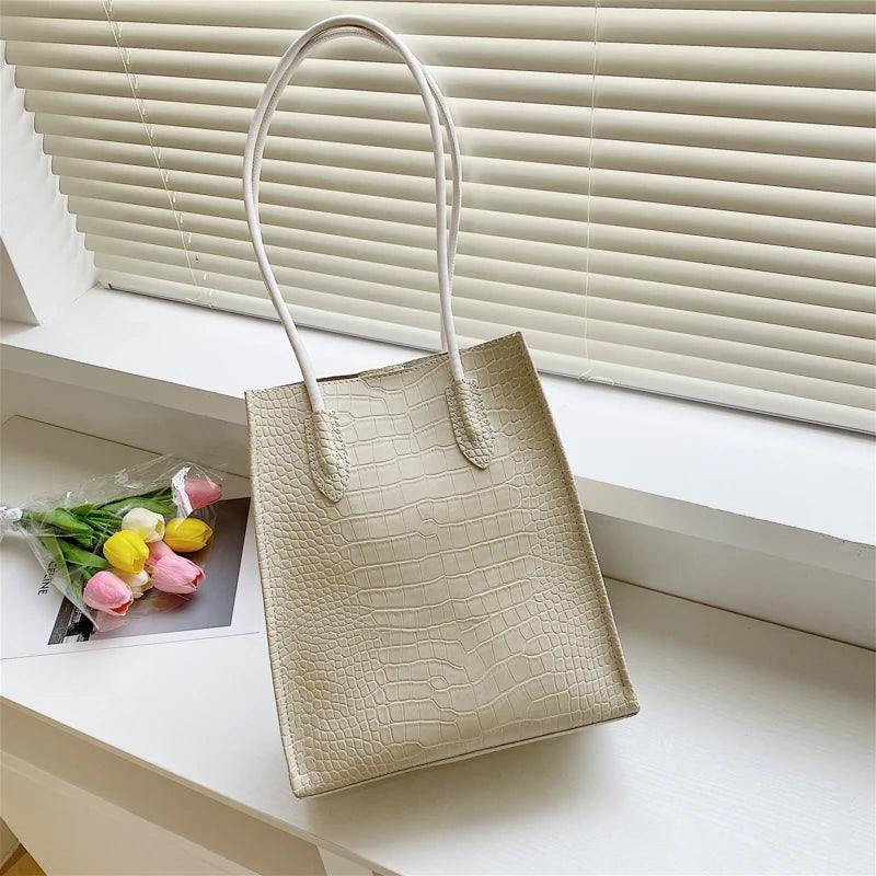 Women's Stone Pattern Tote Bag with Small Wallet - 2pcs Set
