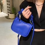 Mini PU Leather Shoulder Bags for Women Casual Solid Square Handbags