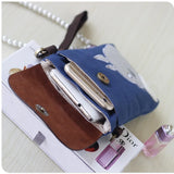 Canvas PU Leather Women's Shoulder Bags Cartoon Prints Handbags