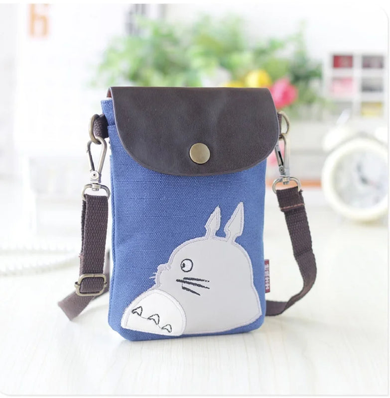Canvas PU Leather Women's Shoulder Bags Cartoon Prints Handbags