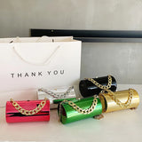 Acrylic Chain Crossbody Bag Cylinder Tote Handbag