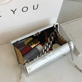 Acrylic Chain Crossbody Bag Cylinder Tote Handbag