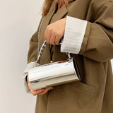 Acrylic Chain Crossbody Bag Cylinder Tote Handbag