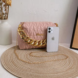 Diamond Lattice Handbag Lady Crossbody Bag Thread Shoulder Bag