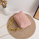 Diamond Lattice Handbag Lady Crossbody Bag Thread Shoulder Bag