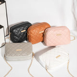 Diamond Lattice Handbag Lady Crossbody Bag Thread Shoulder Bag