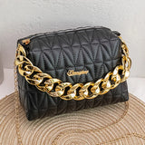 Diamond Lattice Handbag Lady Crossbody Bag Thread Shoulder Bag